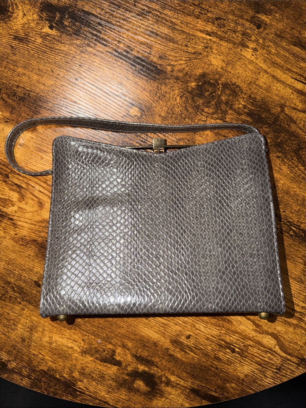 A Life Stride Classic Gray Textured Leather Shoulder Bag